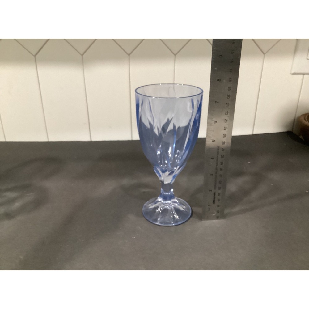 NORITAKE SWEET SWIRL LIGHT BLUE GOBLETS ICED TEA GLASS LOT OF 2 *